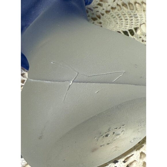 Vintage 90's Fellerman Art Glass Head Sculpture Blue Hair - Picture 14 of 16